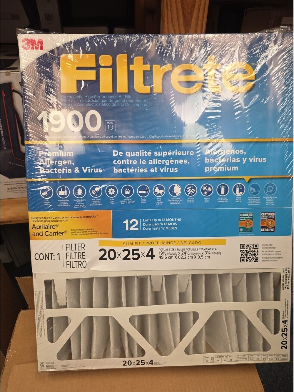 3M 1900 Series Filtrete Filter 20 x 25 x 4